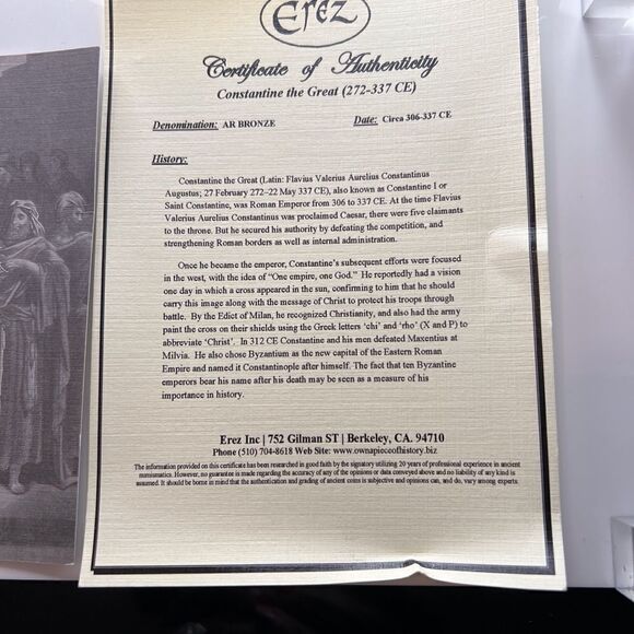 New .925 Sterling Silver Ancient Coin Earrings with Certificate of Authentic… - Picture 8 of 10